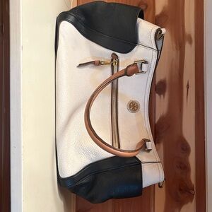 Tory Burch Black and Cream Shoulder Bag